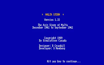 Malta Storm screen shot title